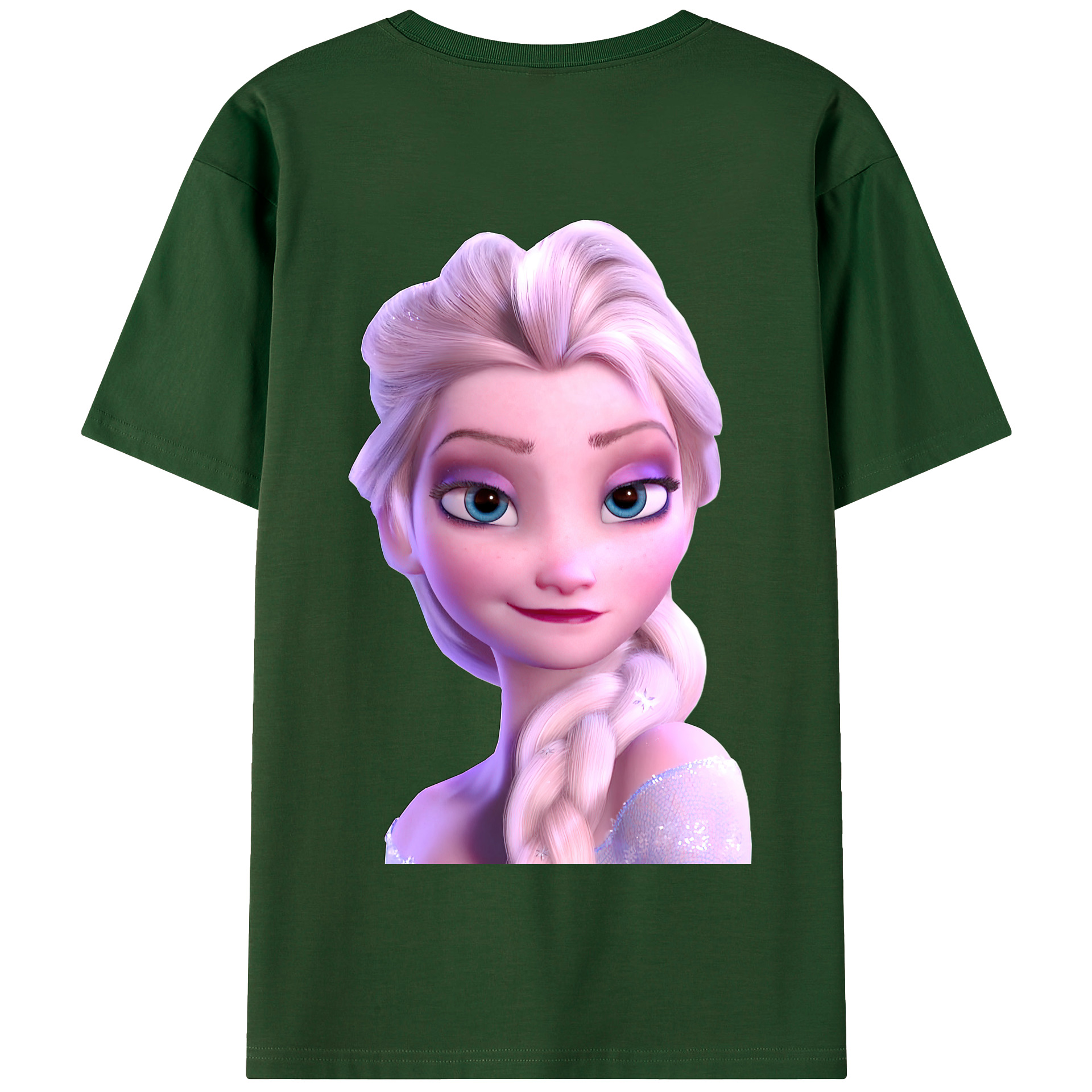 （画像用） アナと雪の女王 アンナ エルサ Frozen Anna Elsa 綿100％半袖Tシャツ（背面プリント）